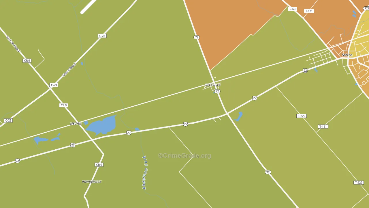 45166, OH Map of Theft Rates