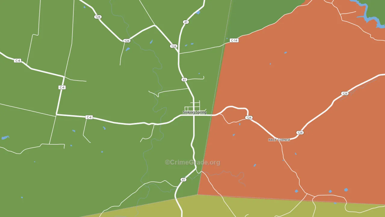 45172, OH Map of Theft Rates