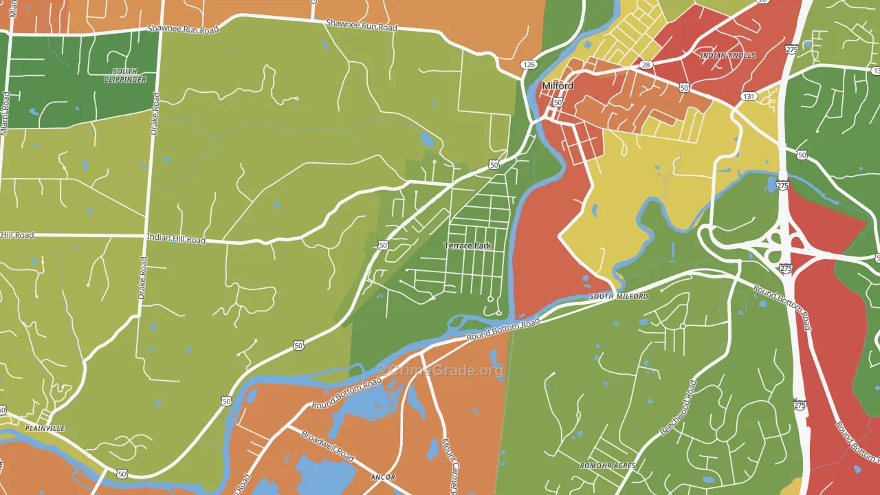 45174, OH Map of Theft Rates