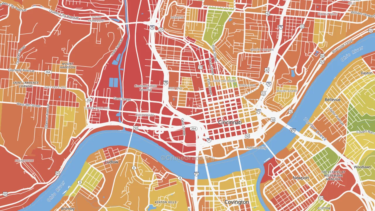 45203, OH Map of Theft Rates
