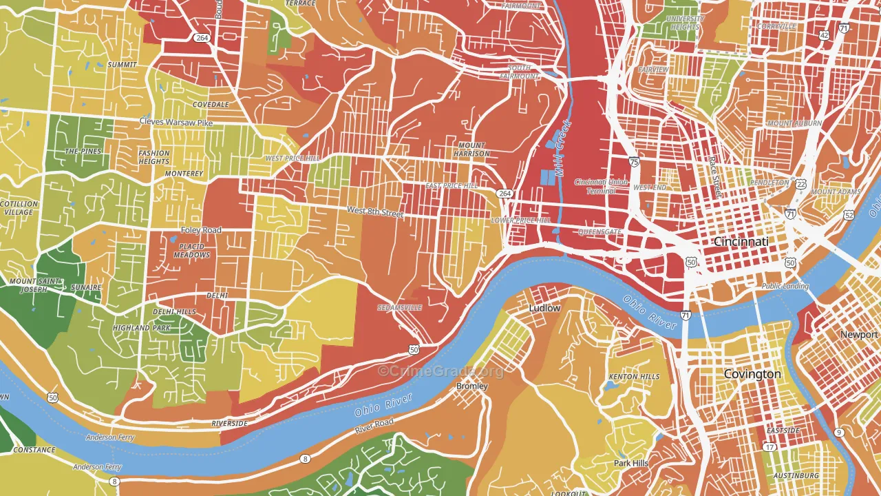 45204, OH Map of Theft Rates