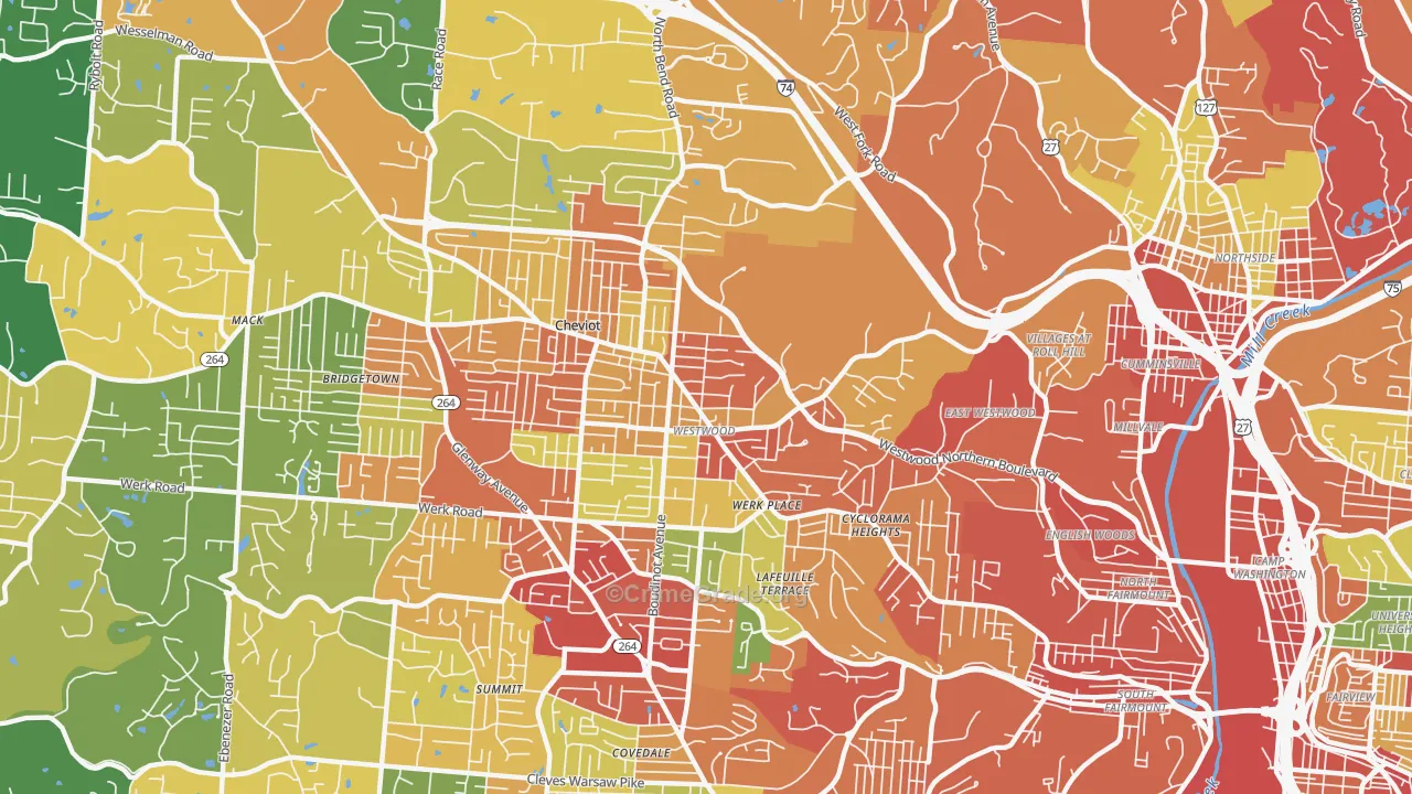 45211, OH Map of Theft Rates