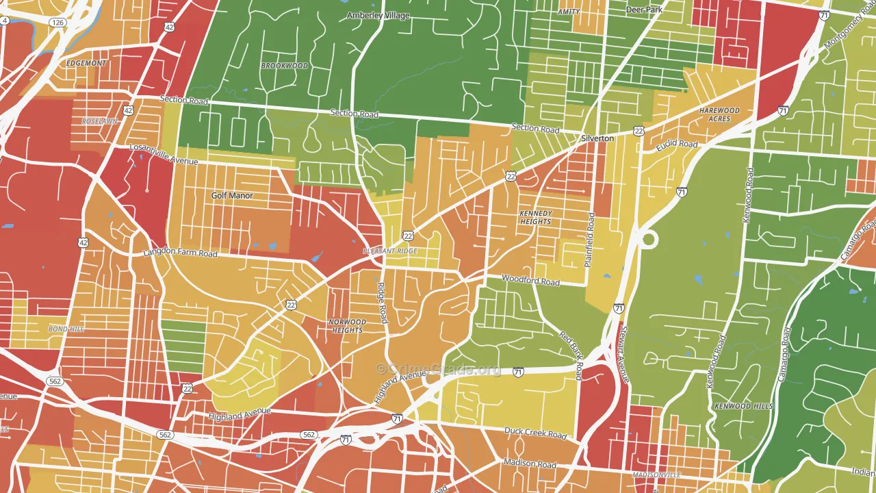 45213, OH Map of Theft Rates