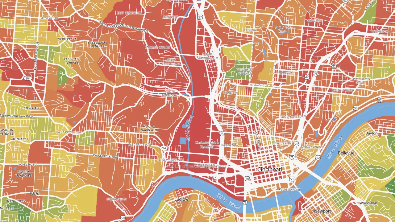 45214, OH Map of Theft Rates