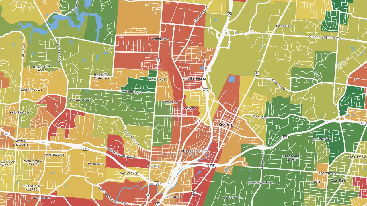 45215, OH Map of Theft Rates