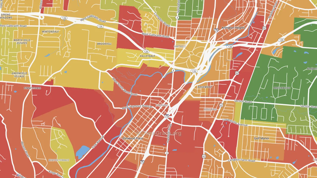 45216, OH Map of Theft Rates