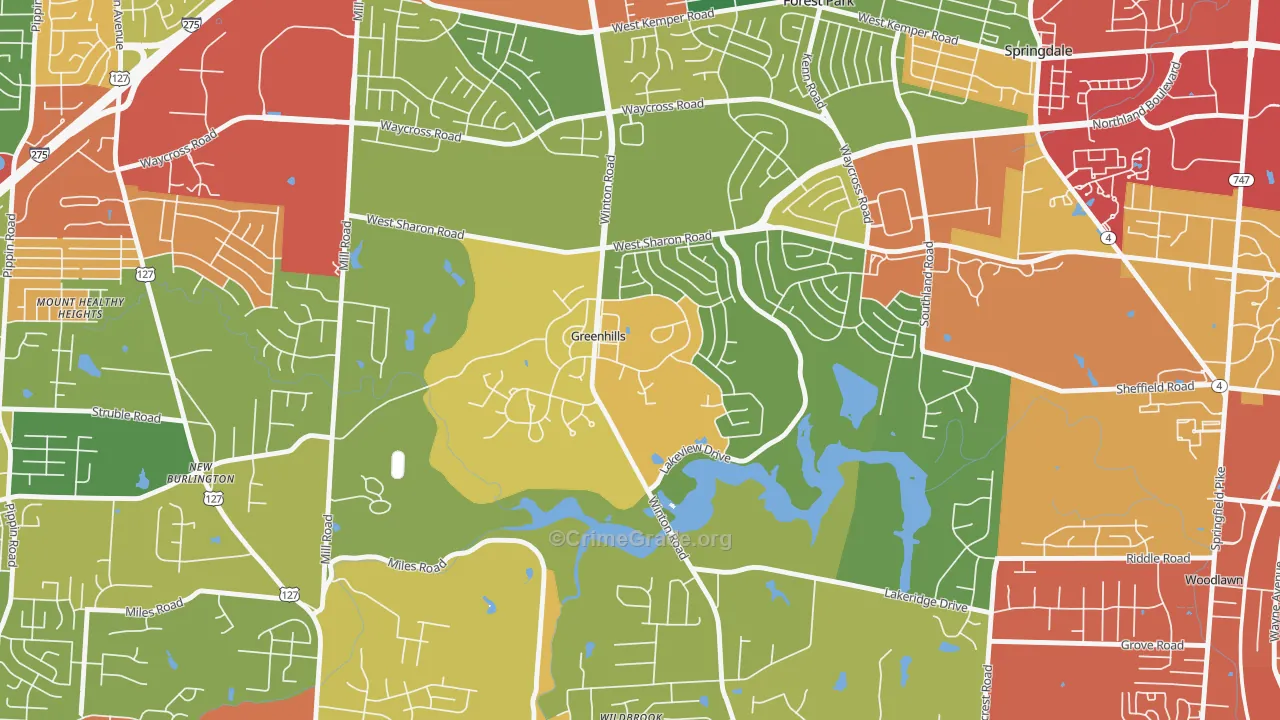 45218, OH Map of Theft Rates