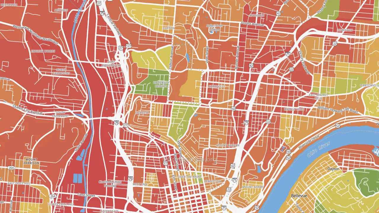 45219, OH Map of Theft Rates