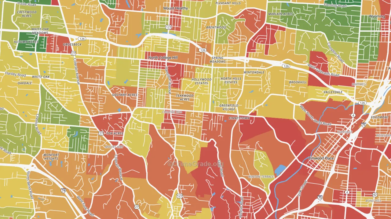 45224, OH Map of Theft Rates