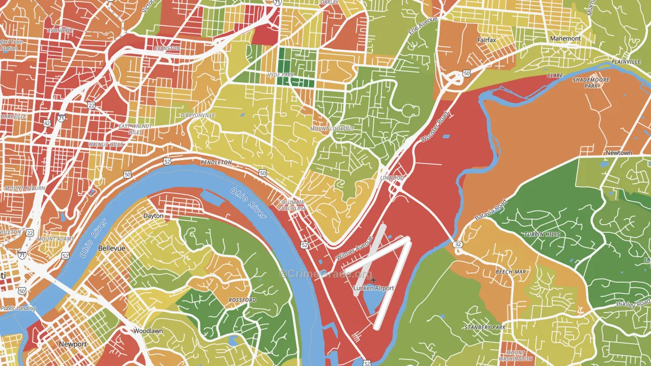 45226, OH Map of Theft Rates