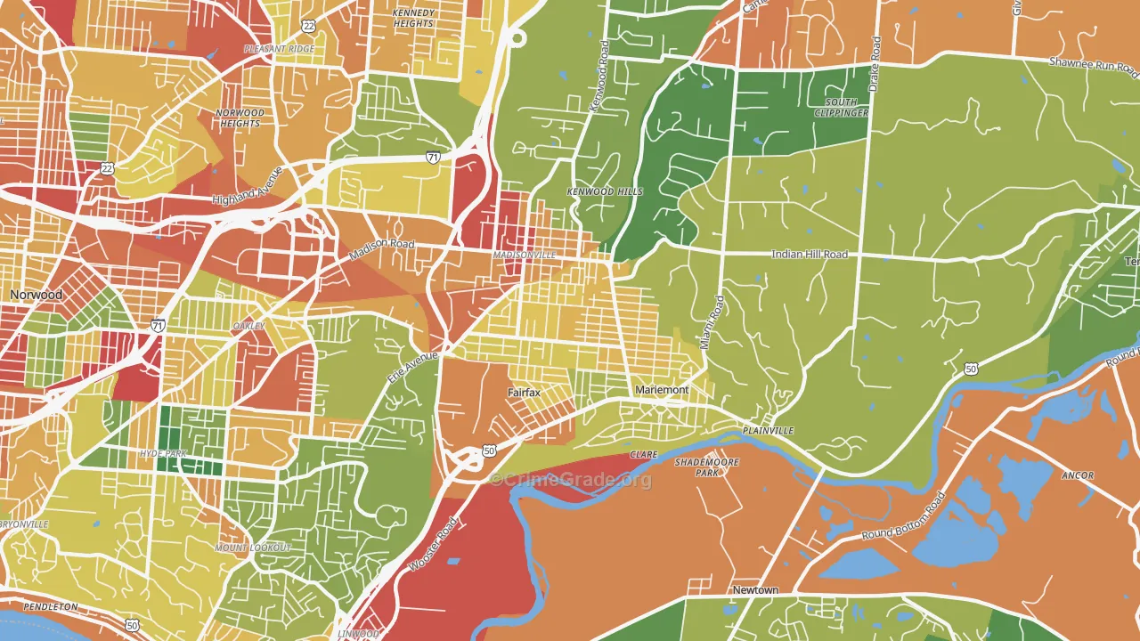 45227, OH Map of Theft Rates