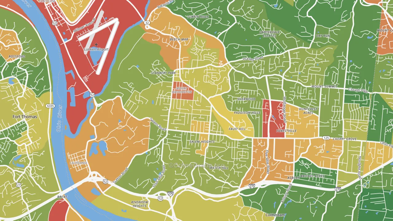 45230, OH Map of Theft Rates
