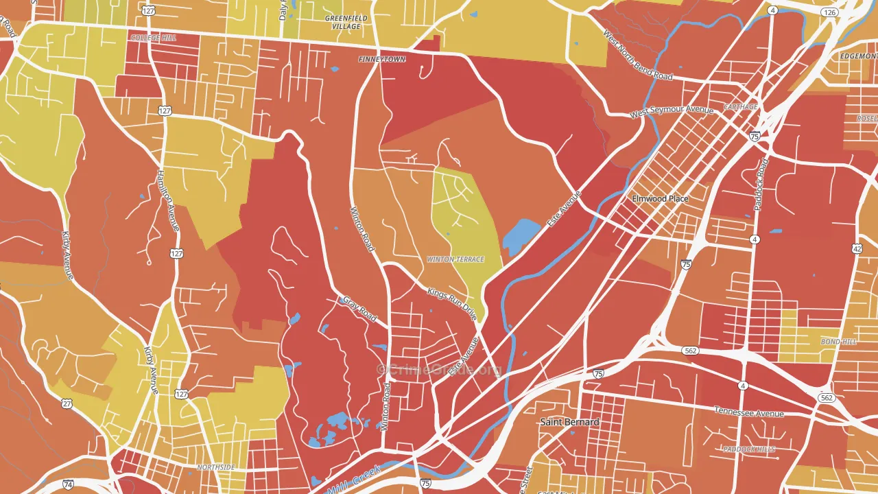 45232, OH Map of Theft Rates