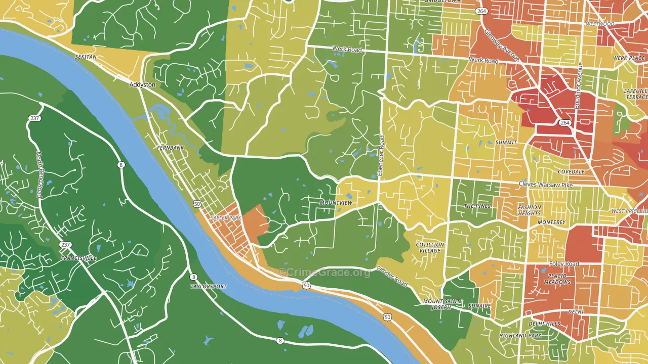 45233, OH Map of Theft Rates