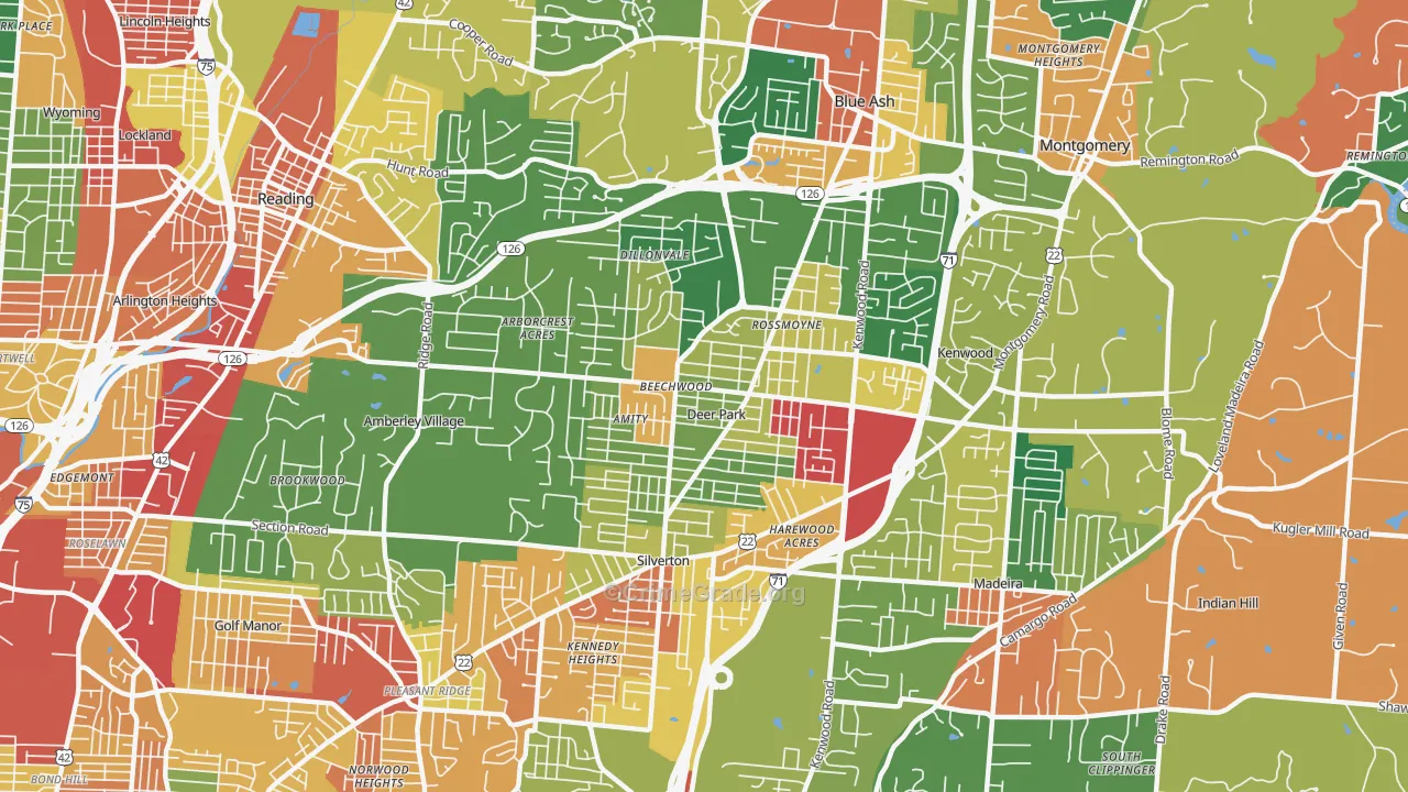 45236, OH Map of Theft Rates