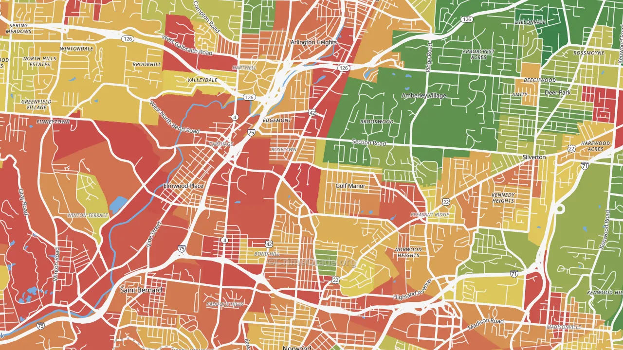 45237, OH Map of Theft Rates