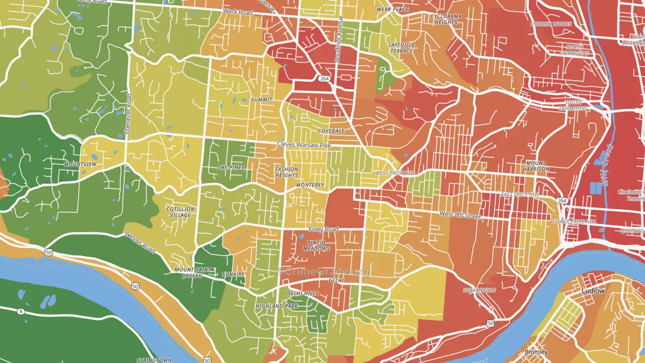 45238, OH Map of Theft Rates