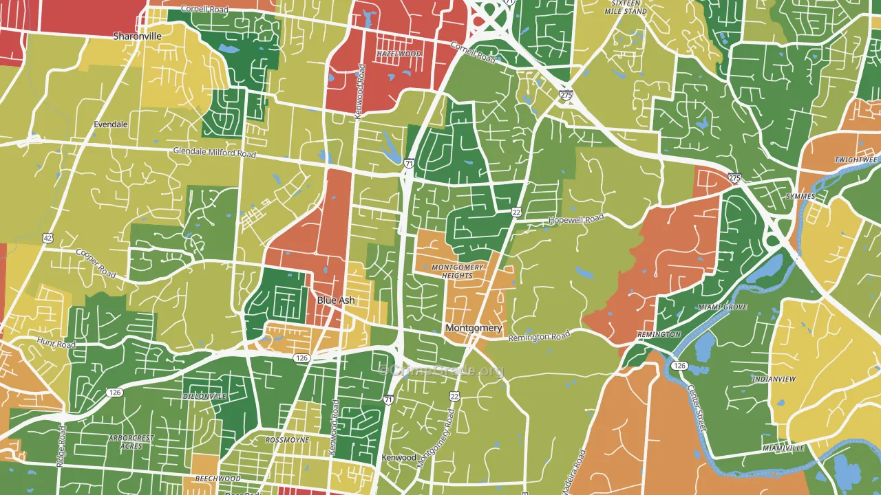 45242, OH Map of Theft Rates