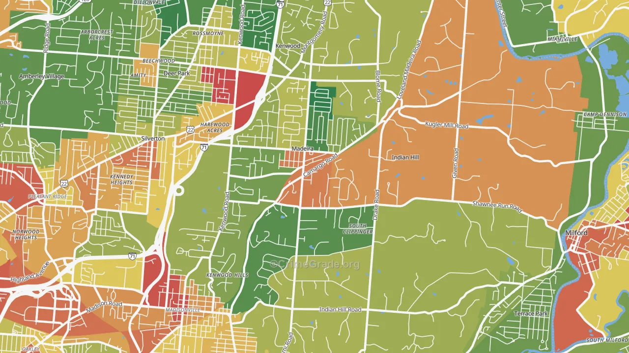 45243, OH Map of Theft Rates