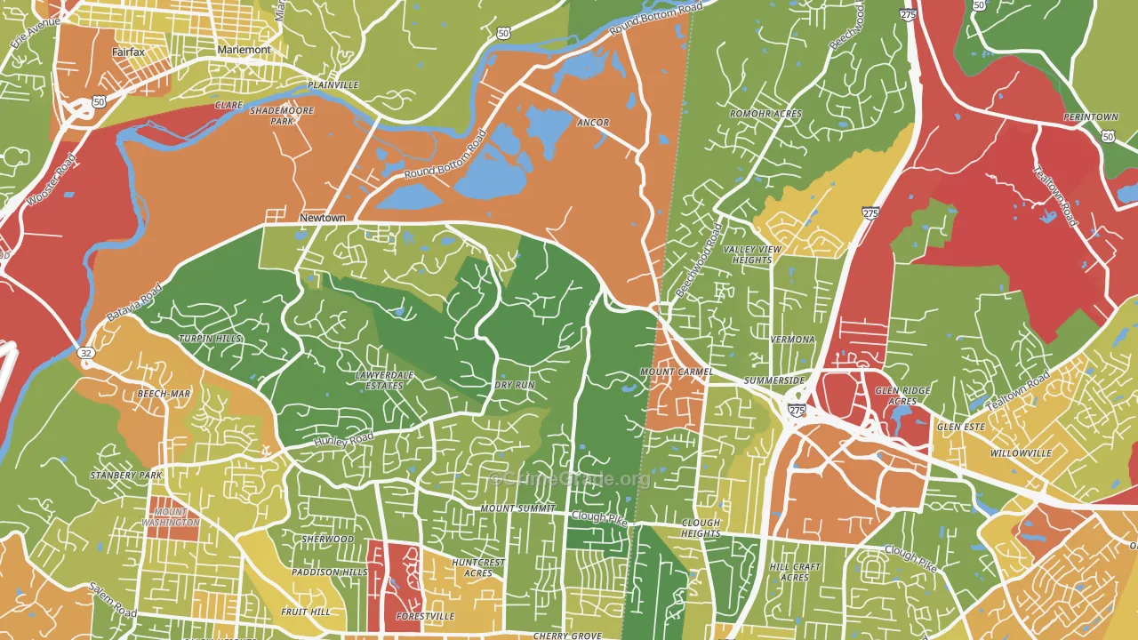 45244, OH Map of Theft Rates