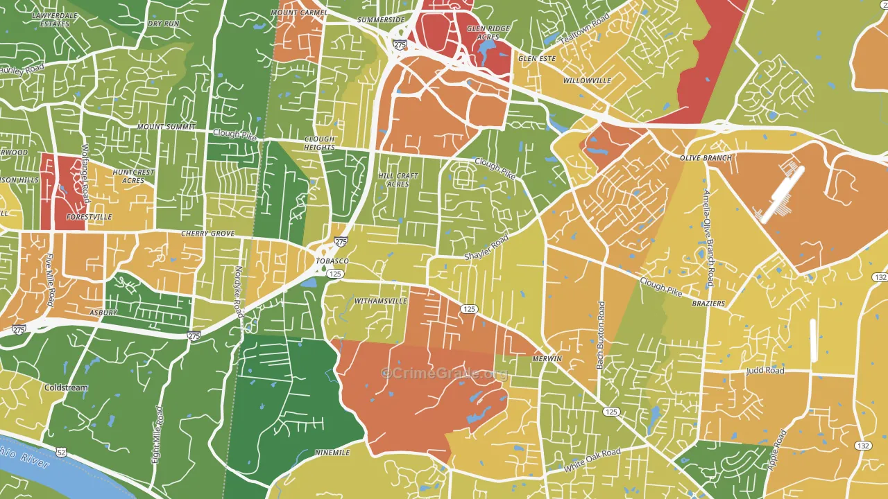 45245, OH Map of Theft Rates
