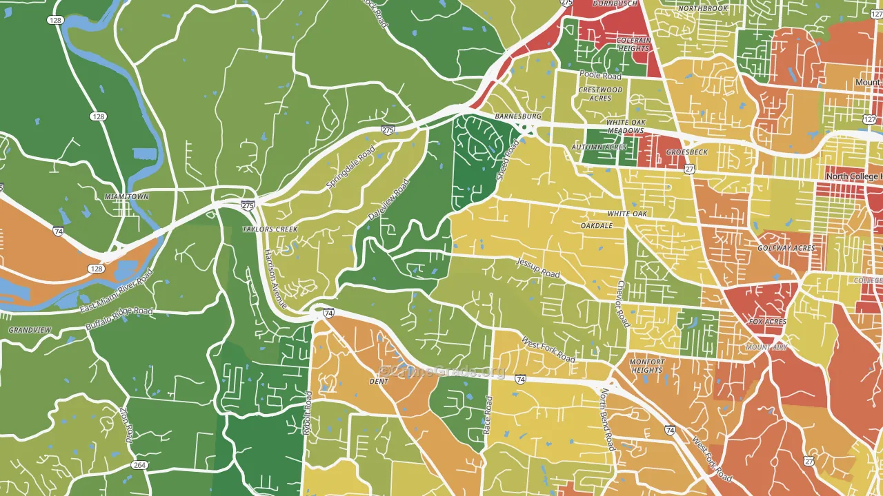 45247, OH Map of Theft Rates