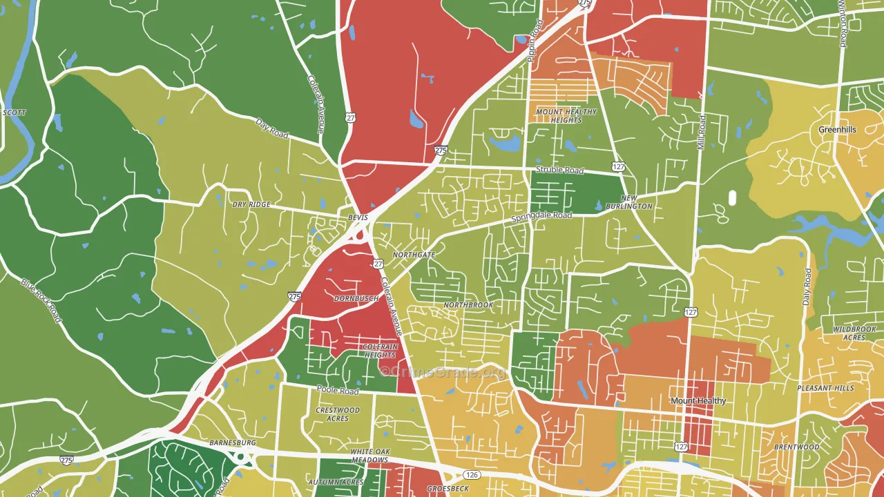 45251, OH Map of Theft Rates