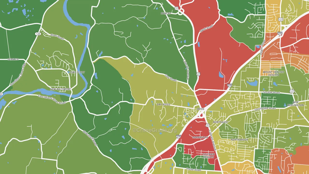 45252, OH Map of Theft Rates