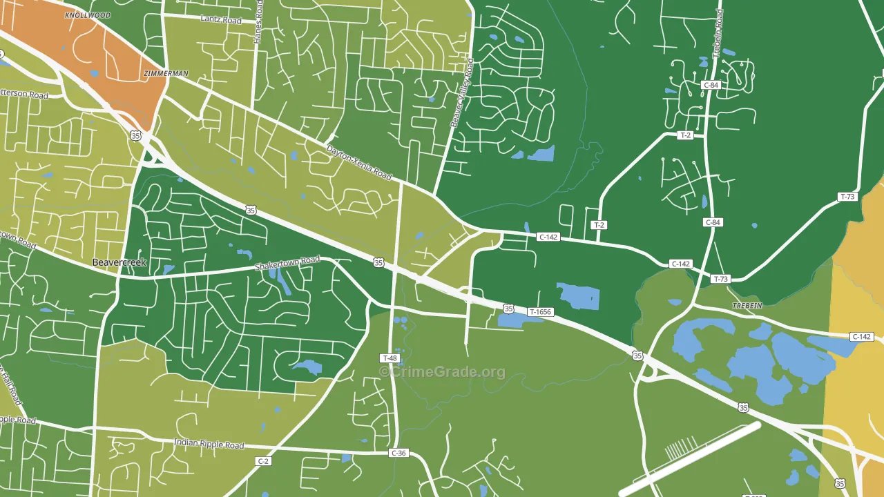 45301, OH Map of Theft Rates