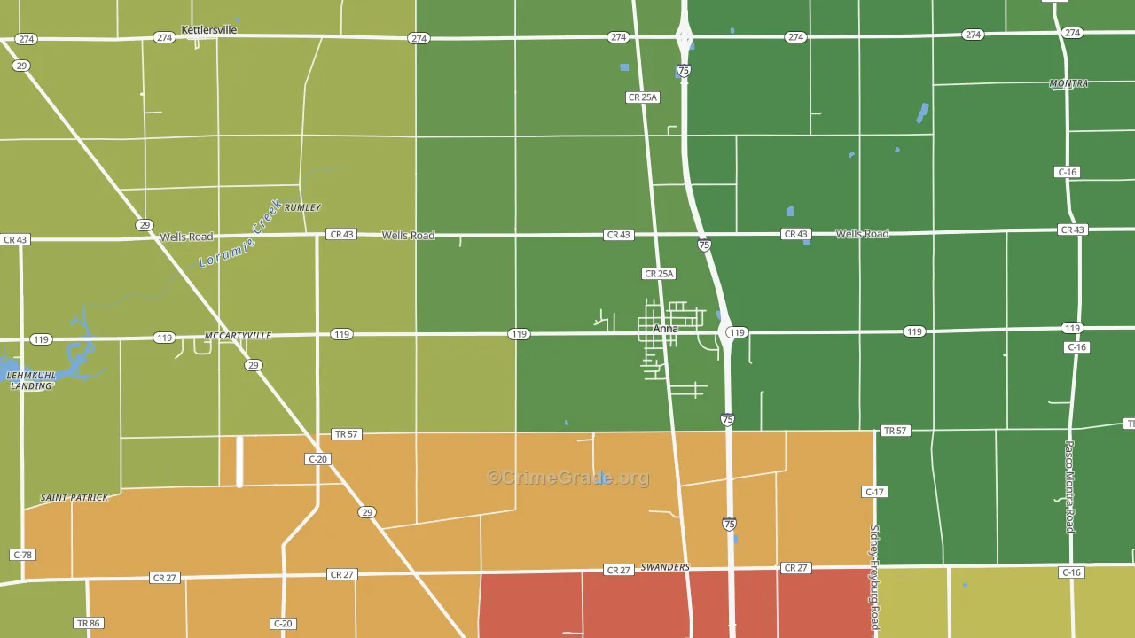 45302, OH Map of Theft Rates