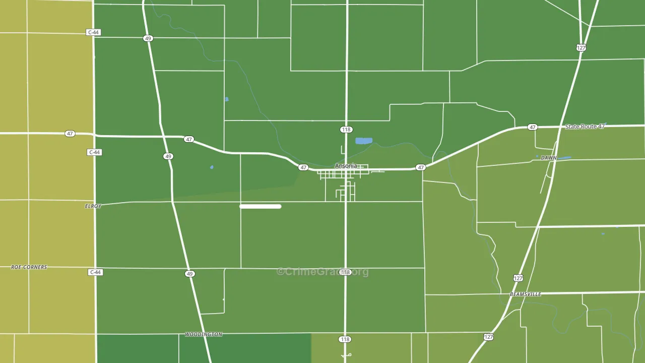 45303, OH Map of Theft Rates