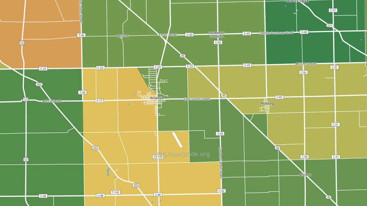 45304, OH Map of Theft Rates