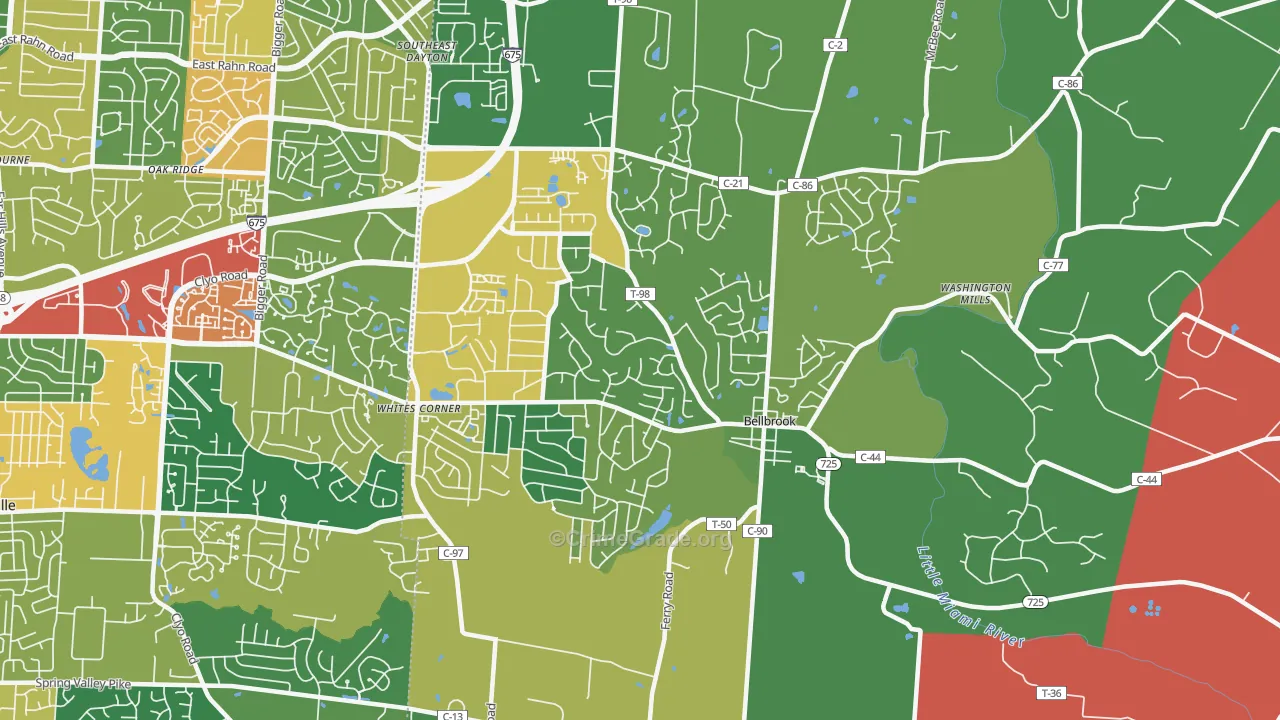 45305, OH Map of Theft Rates