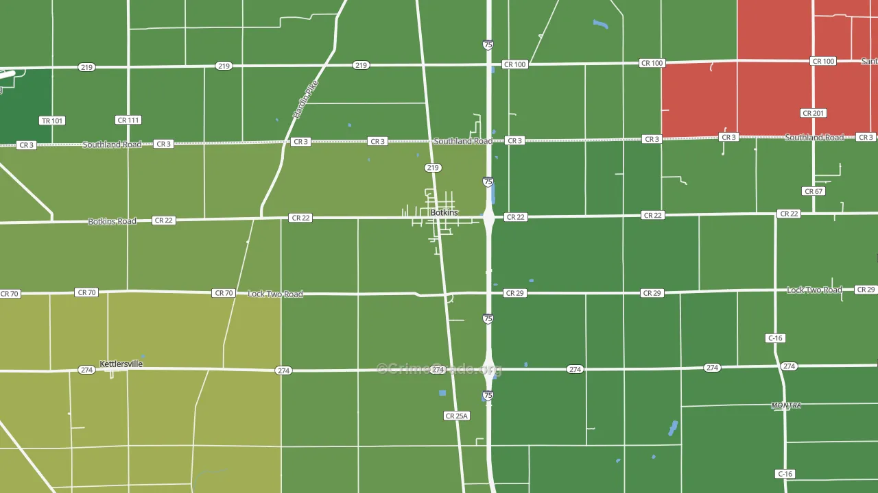 45306, OH Map of Theft Rates