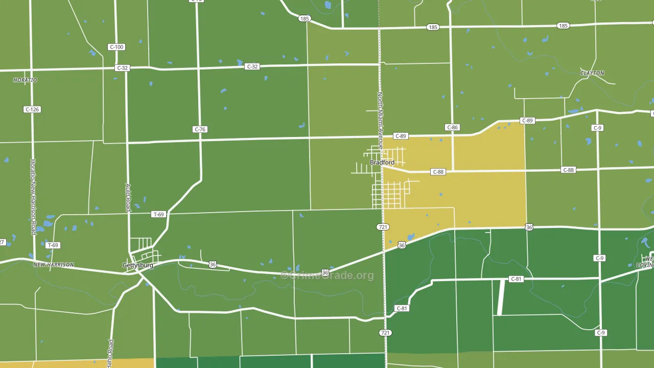 45308, OH Map of Theft Rates