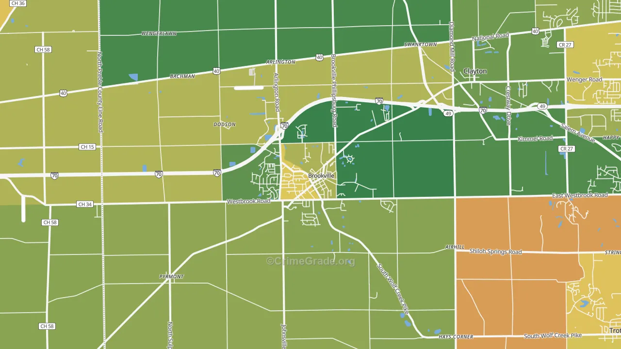 45309, OH Map of Theft Rates