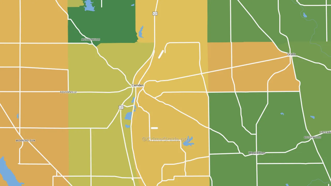 45311, OH Map of Theft Rates