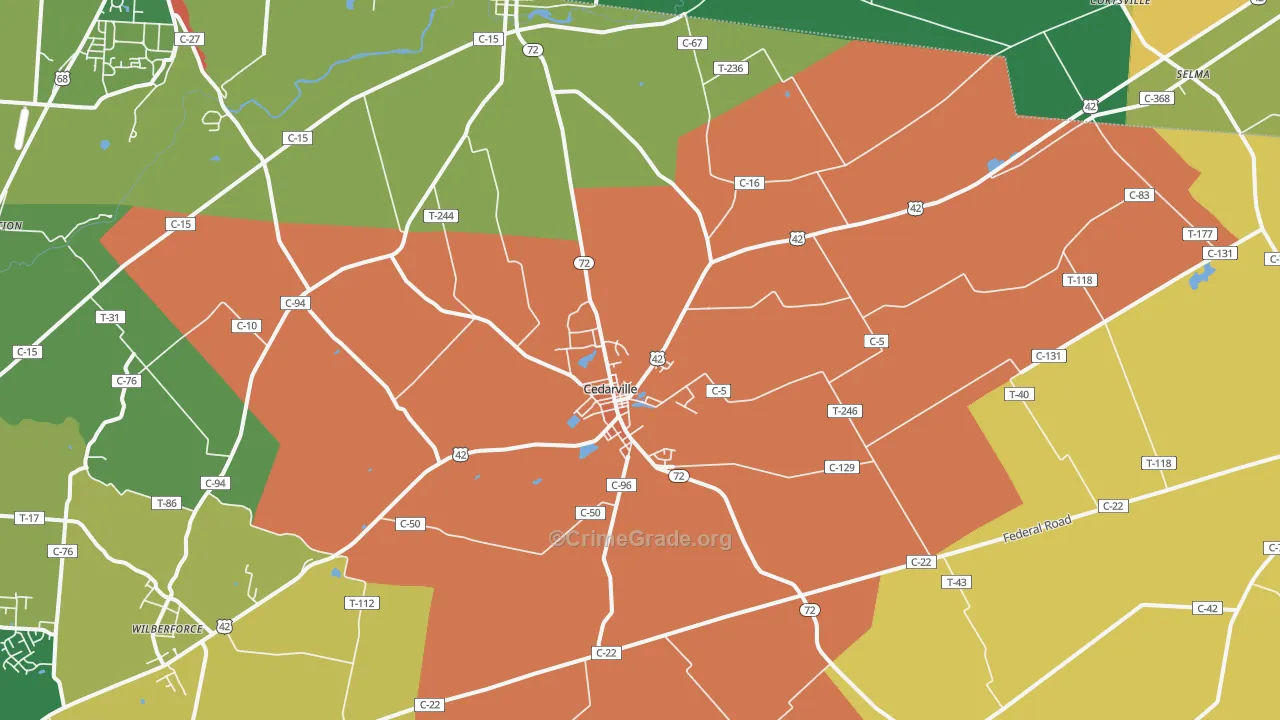 45314, OH Map of Theft Rates
