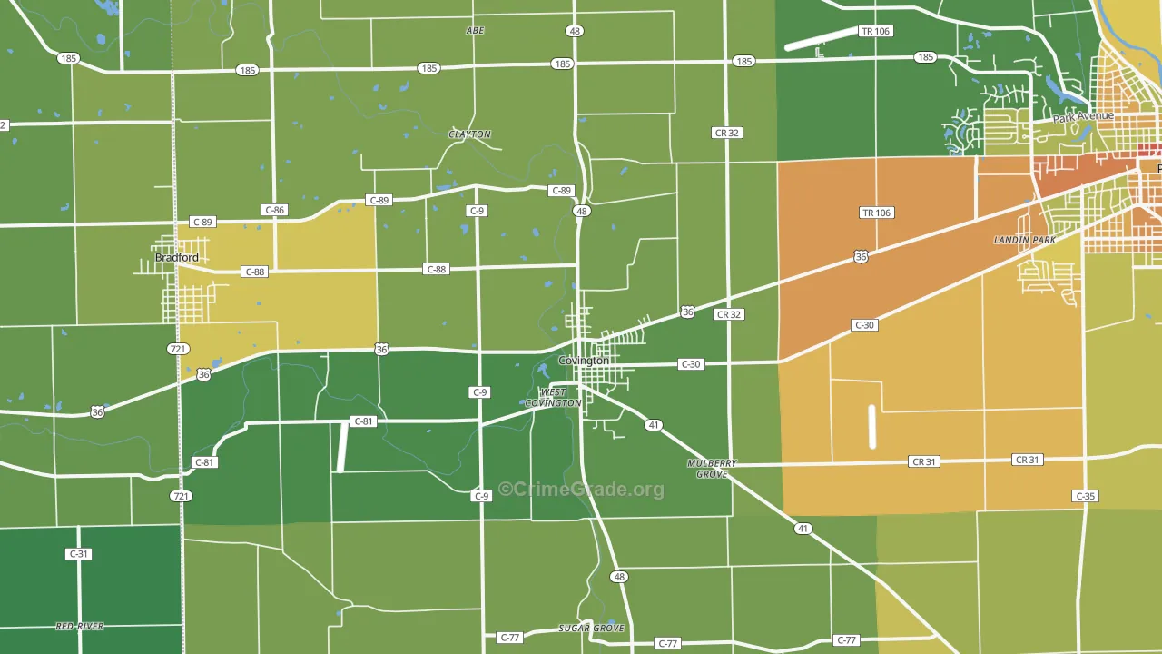 45318, OH Map of Theft Rates