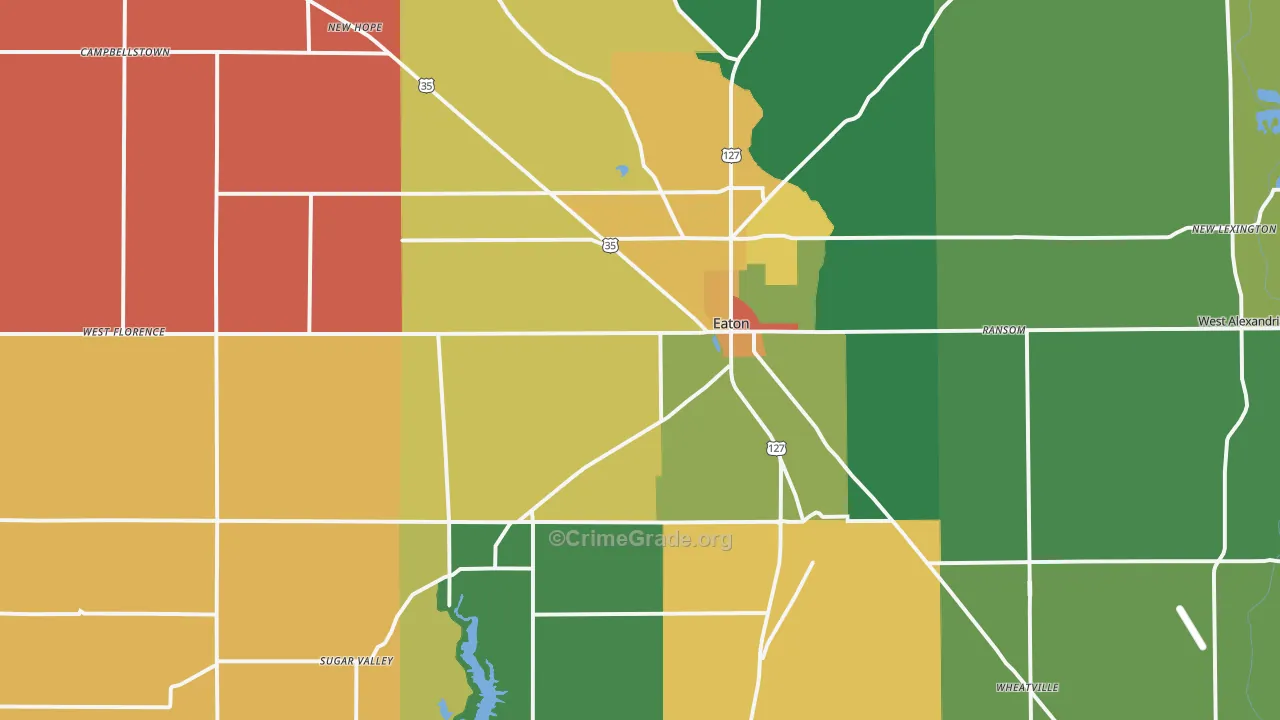 45320, OH Map of Theft Rates