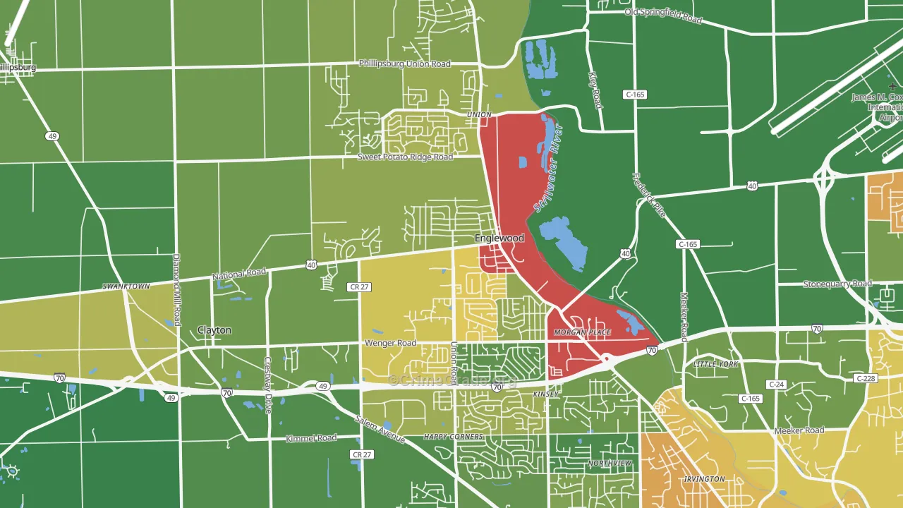 45322, OH Map of Theft Rates