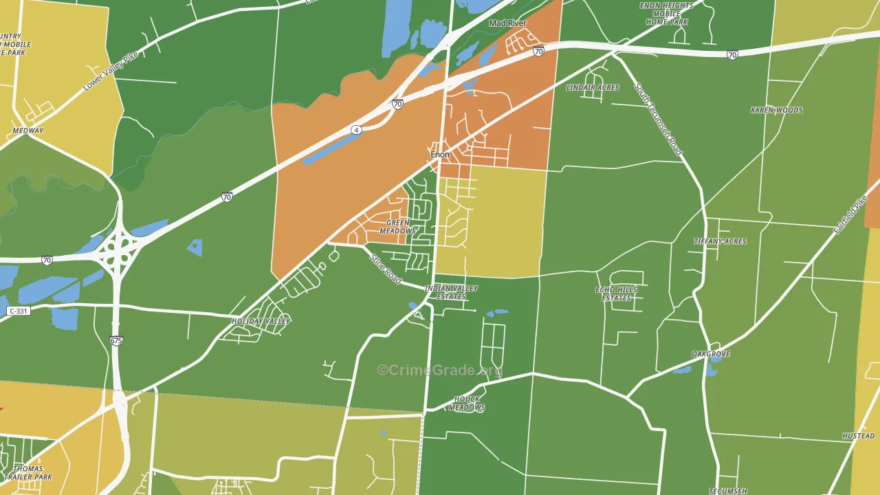 45323, OH Map of Theft Rates