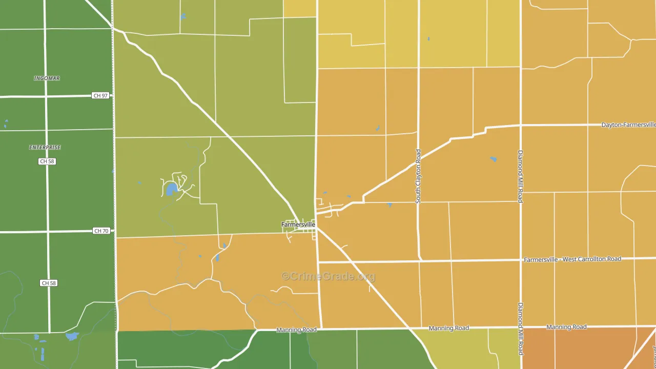 45325, OH Map of Theft Rates