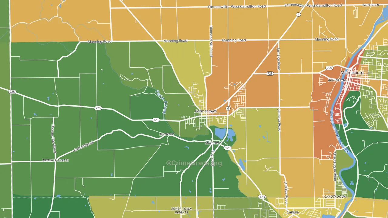 45327, OH Map of Theft Rates
