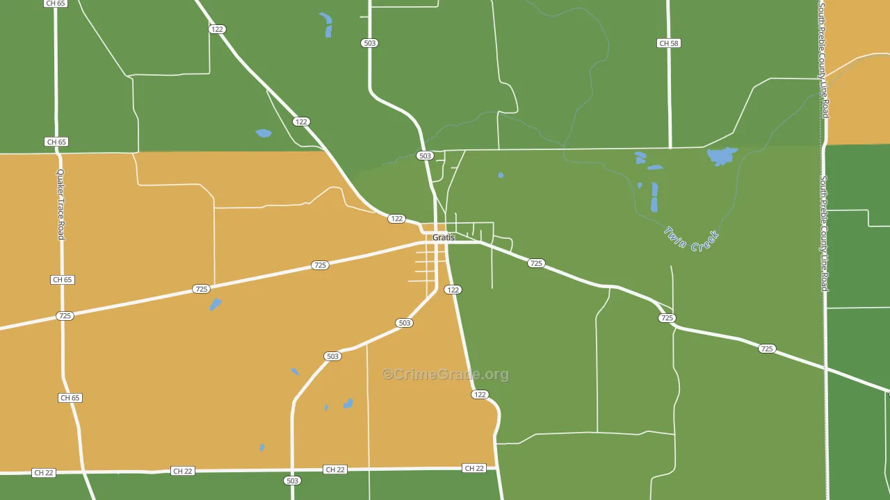 45330, OH Map of Theft Rates