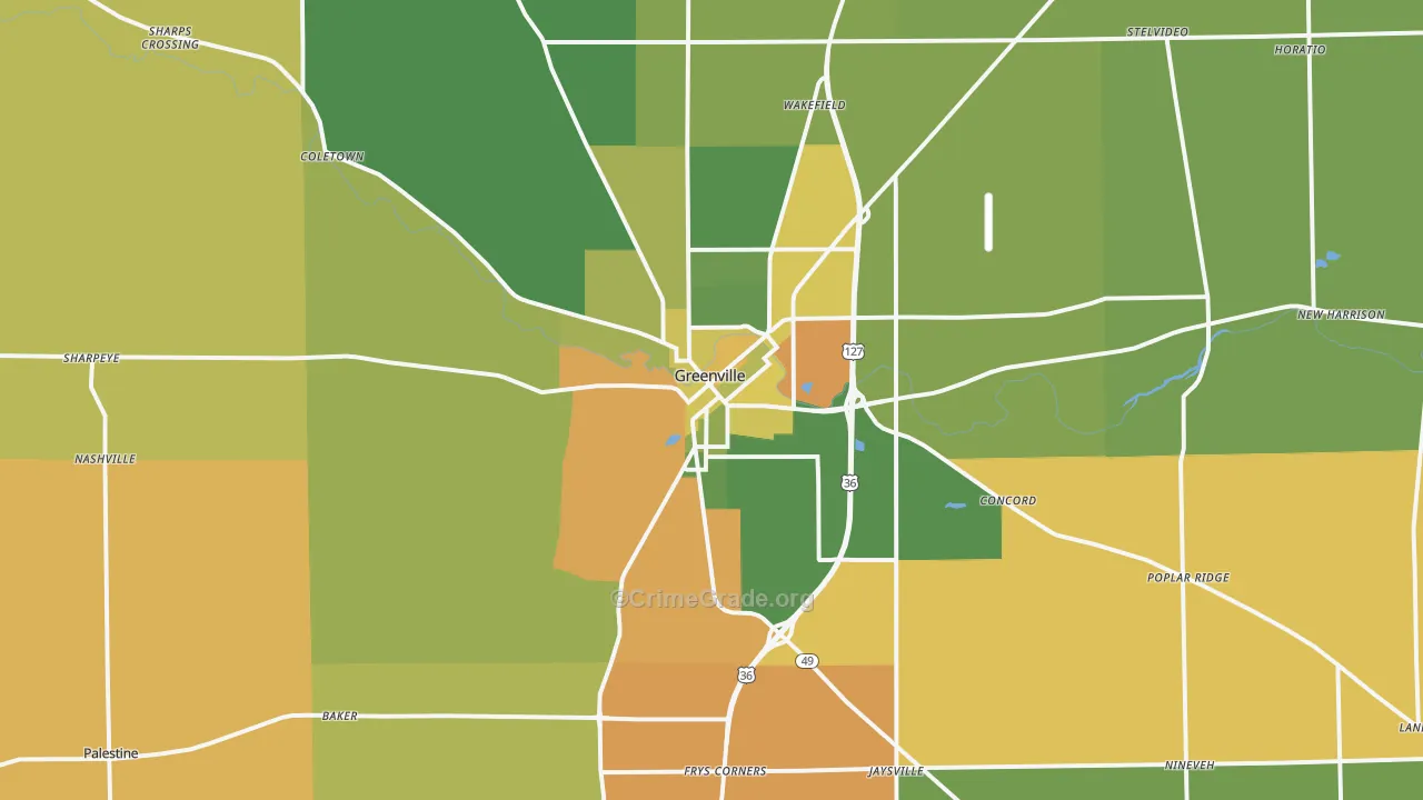 45331, OH Map of Theft Rates