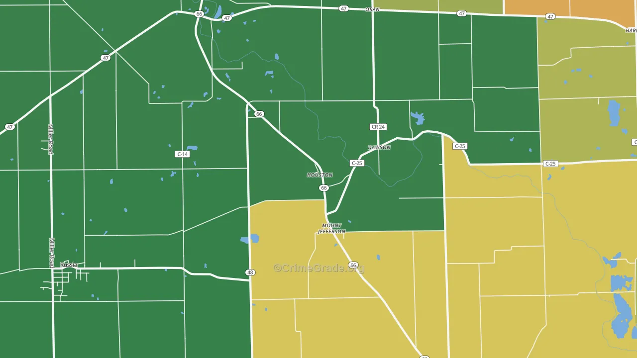 45333, OH Map of Theft Rates