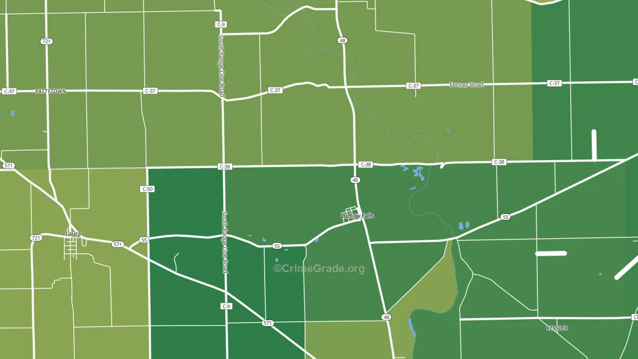 45339, OH Map of Theft Rates