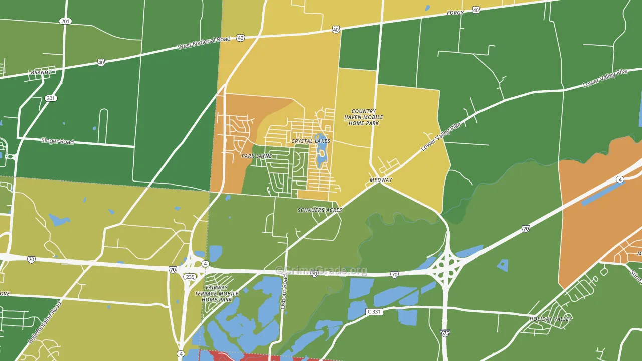 45341, OH Map of Theft Rates