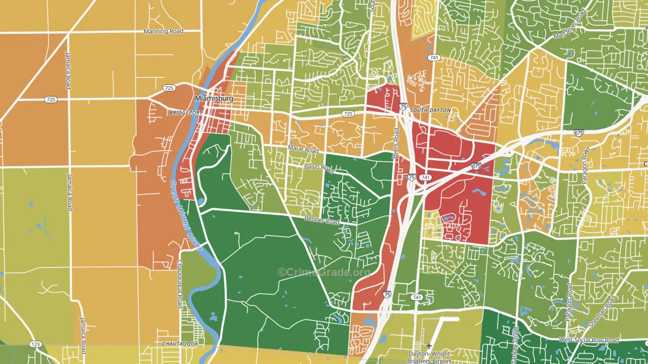 45342, OH Map of Theft Rates